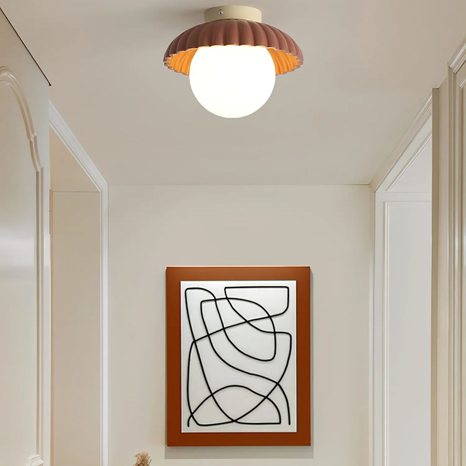 Hailie Vintage Brown Green Ceiling Light Bedroom Dining Room