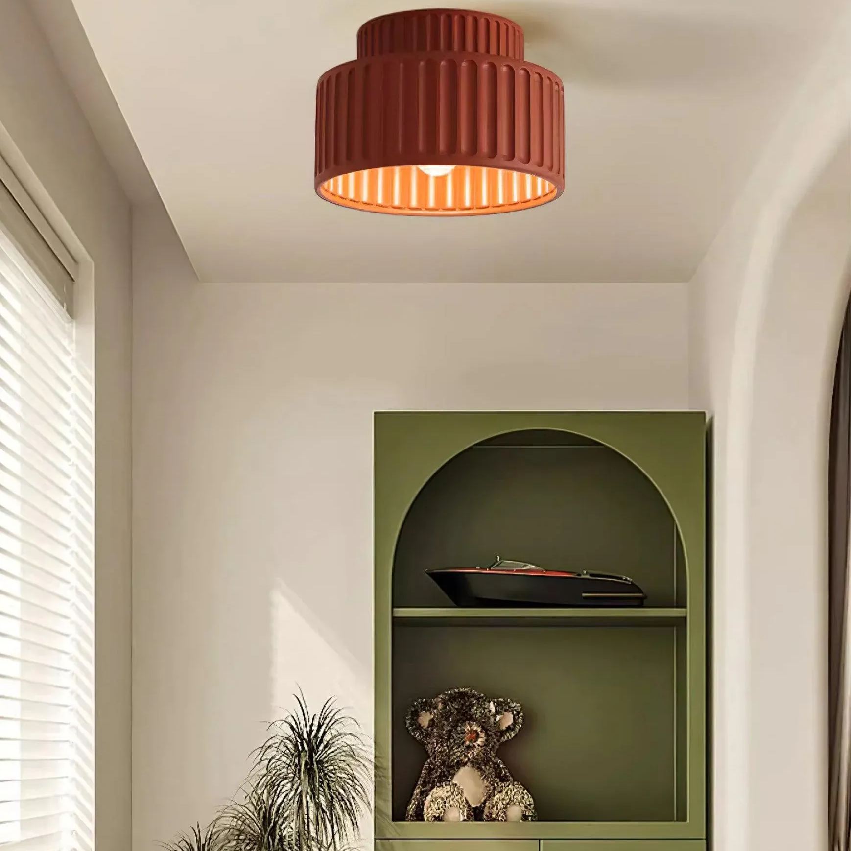Hailie Modern Beige White Orange Green Ceiling Lamp Bedroom  Dining Room