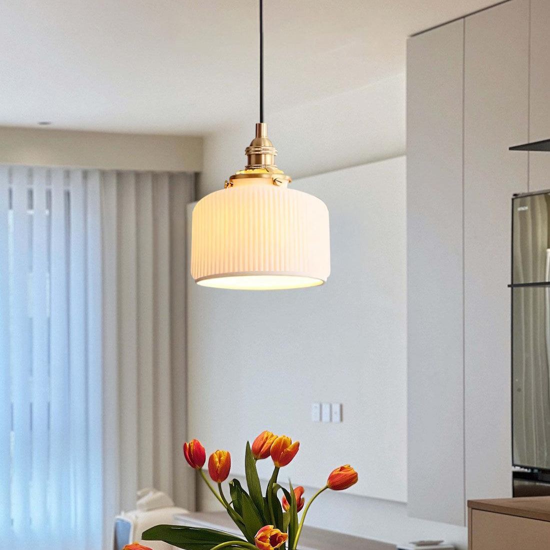 Hailie Modern Luxury Round Ceramics Pendant Light Bedroom Dining Room