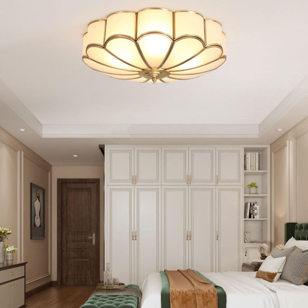 Alessio Modern Metal Glass Ceiling Lamp Bedroom Living Room