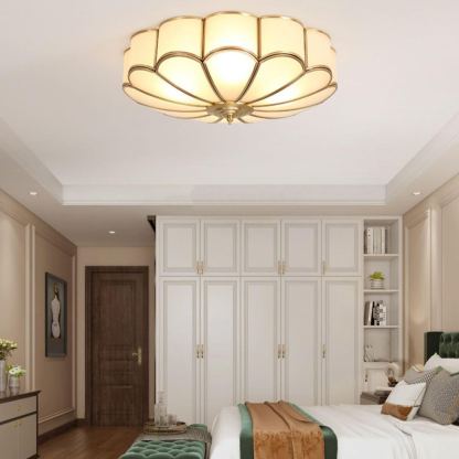Alessio Modern Metal Glass Ceiling Lamp Bedroom Living Room