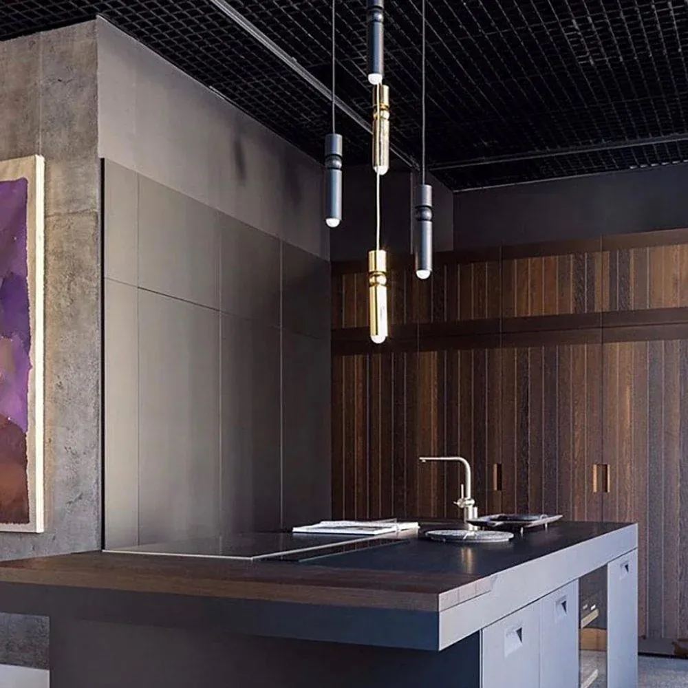 Edge Modern Minimalism Metal Pendant Light Living Dining Room Bedroom