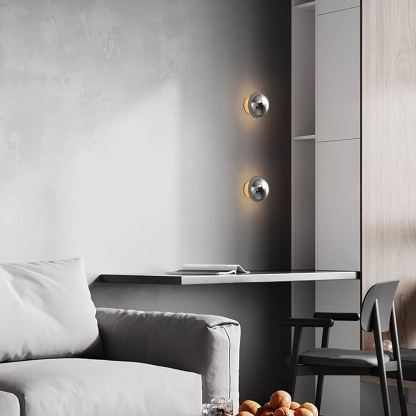 Orr Modern Unusual Sphere Metal Wall Light Bedroom Hallway Living Room