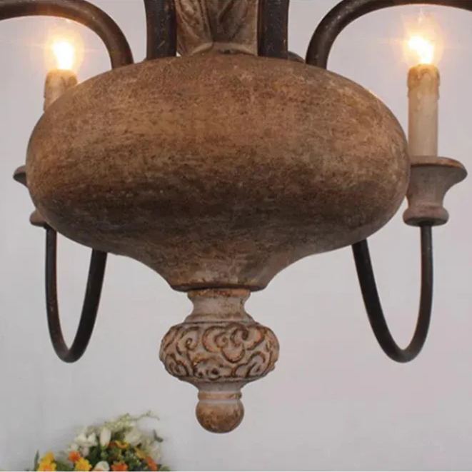 Alessio Gorgeous White Metal Wood Pendant Light Dining Room Bedroom