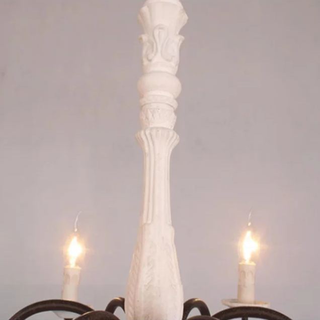 Alessio Gorgeous White Metal Wood Pendant Light Dining Room Bedroom