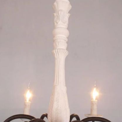Alessio Gorgeous White Metal Wood Pendant Light Dining Room Bedroom