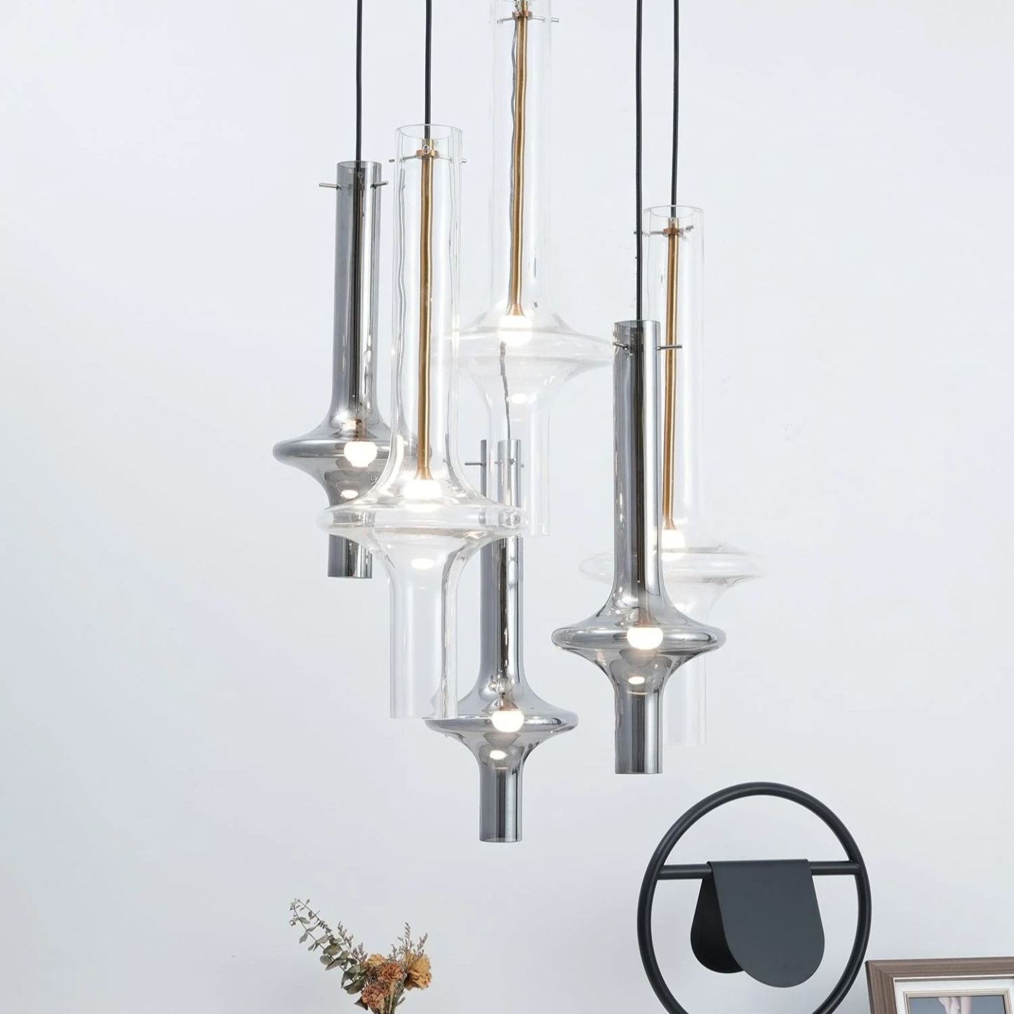 Hailie Minimalism Glass  Metal Pendant Light Bedroom Living Room