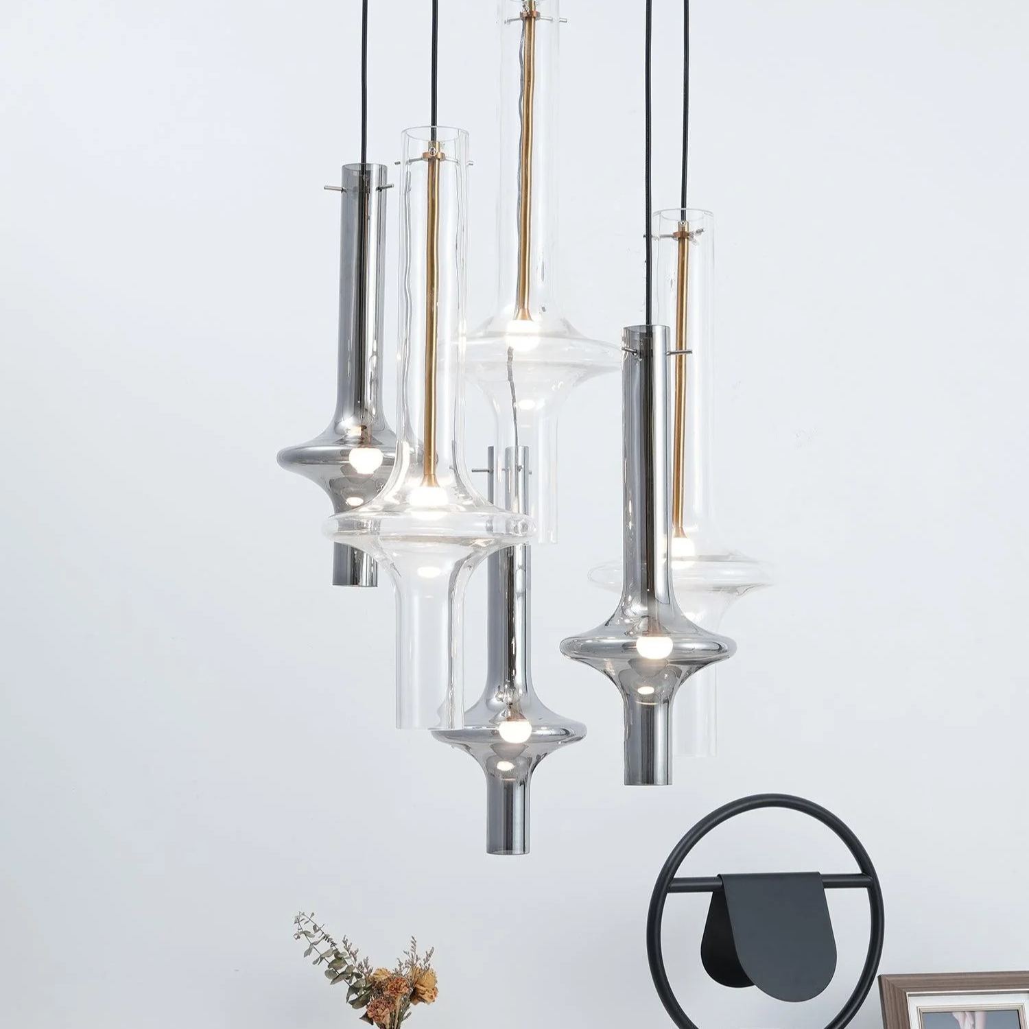 Hailie Minimalism Glass  Metal Pendant Light Bedroom Living Room