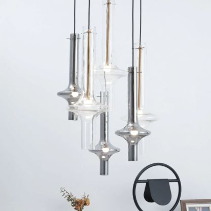 Hailie Minimalism Glass  Metal Pendant Light Bedroom Living Room