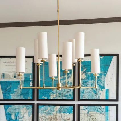Alessio Modern Classical Brass Fabric Chandelier Shades Living Dining Room