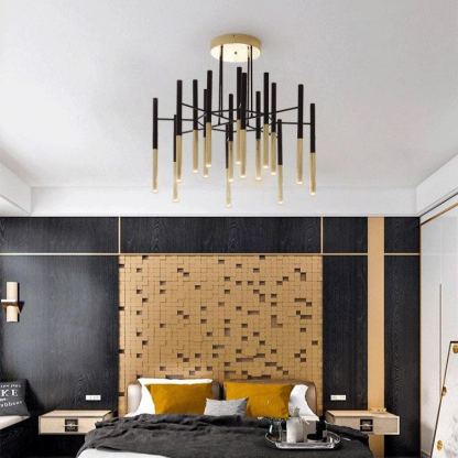 Marilyn Modern Tubular Metal Chandelier Living Room Hallway Bedroom