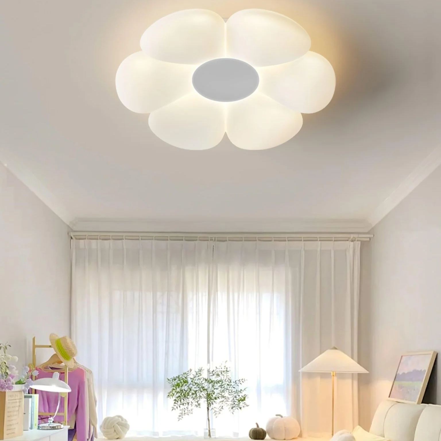 Quinn Modern Metal PE Acrylic Ceiling Light Bedroom Living Room