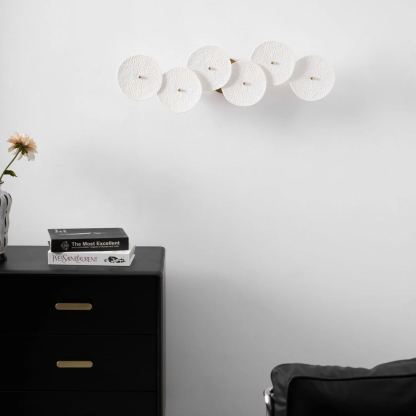 Byers Minimalism Gold White Ceramic Metal Wall Lamp Bedroom Living Room