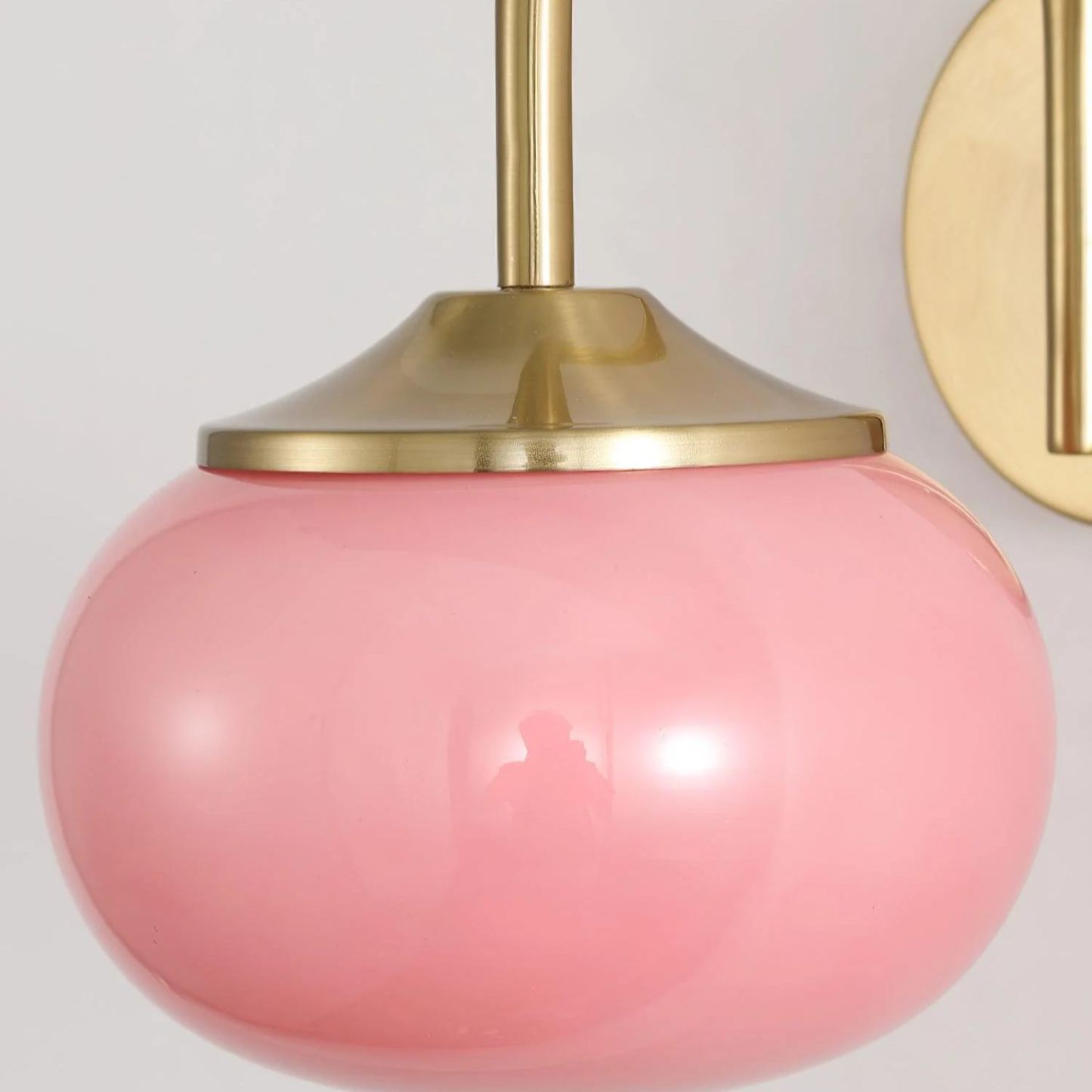 Carins Minimalism White Pink Beige Metal Glass Wall Lamp Bedroom Living Room