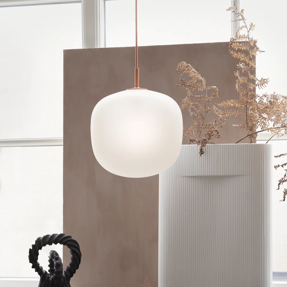 Hailie Modern Round Metal Glass Pendant Light Bedroom Dining Room