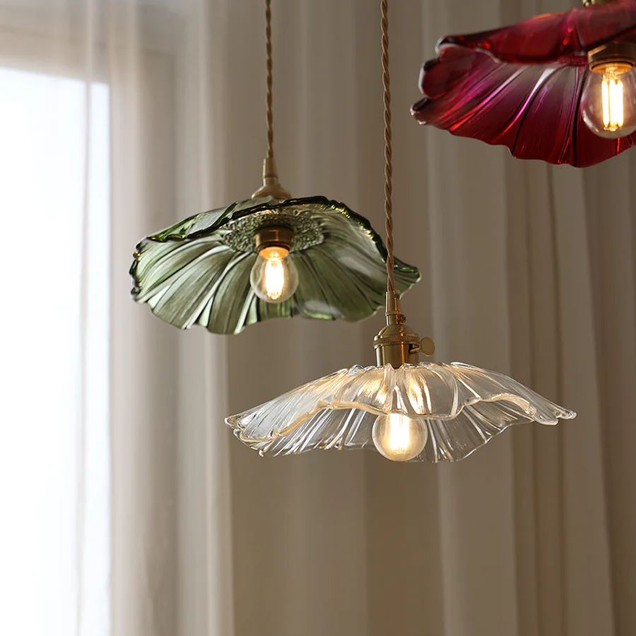 Carins Modern Flower Glass Hanging Pendant Light Dining Room