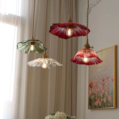 Carins Modern Flower Glass Hanging Pendant Light Dining Room