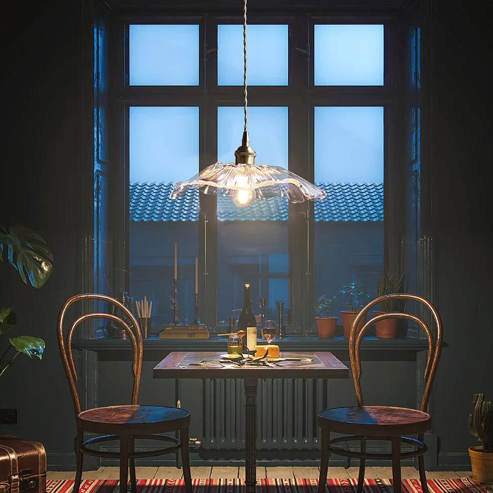 Carins Modern Flower Glass Hanging Pendant Light Dining Room