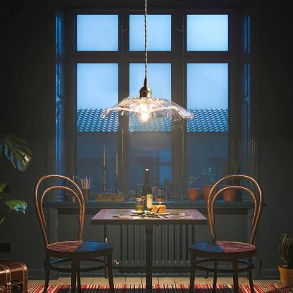 Carins Modern Flower Glass Hanging Pendant Light Dining Room