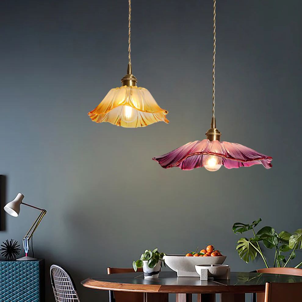 Carins Modern Flower Glass Hanging Pendant Light Dining Room