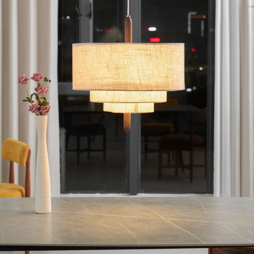 Renée Modern Pebble Fabric Pendant Light Bedroom Dining Room