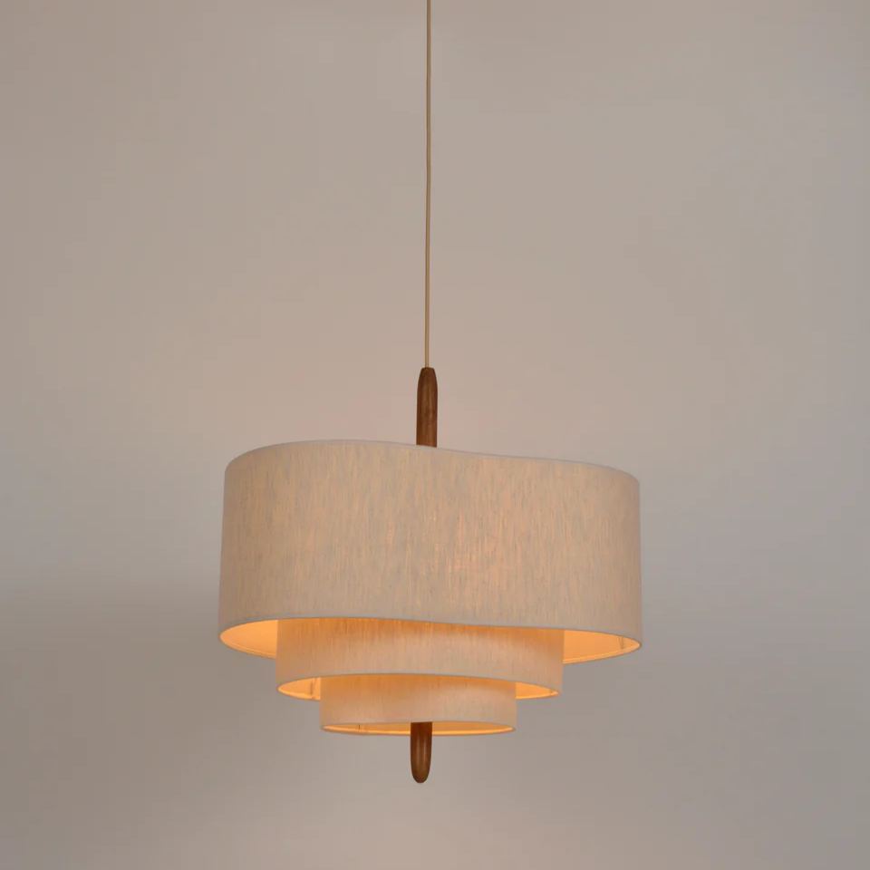 Renée Modern Pebble Fabric Pendant Light Bedroom Dining Room