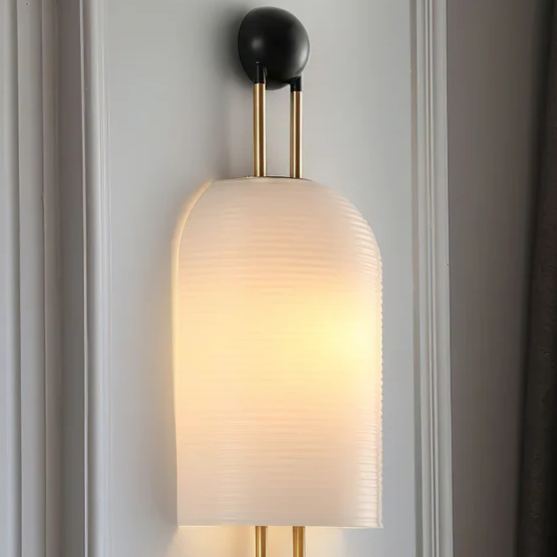 Alessio Metal Glass White Wall Lamp Dining Room Bedroom