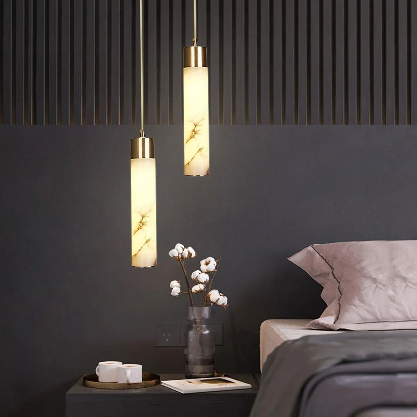 Hailie Modern Brass Resin Pendant Light Living Room Bedroom Bathroom