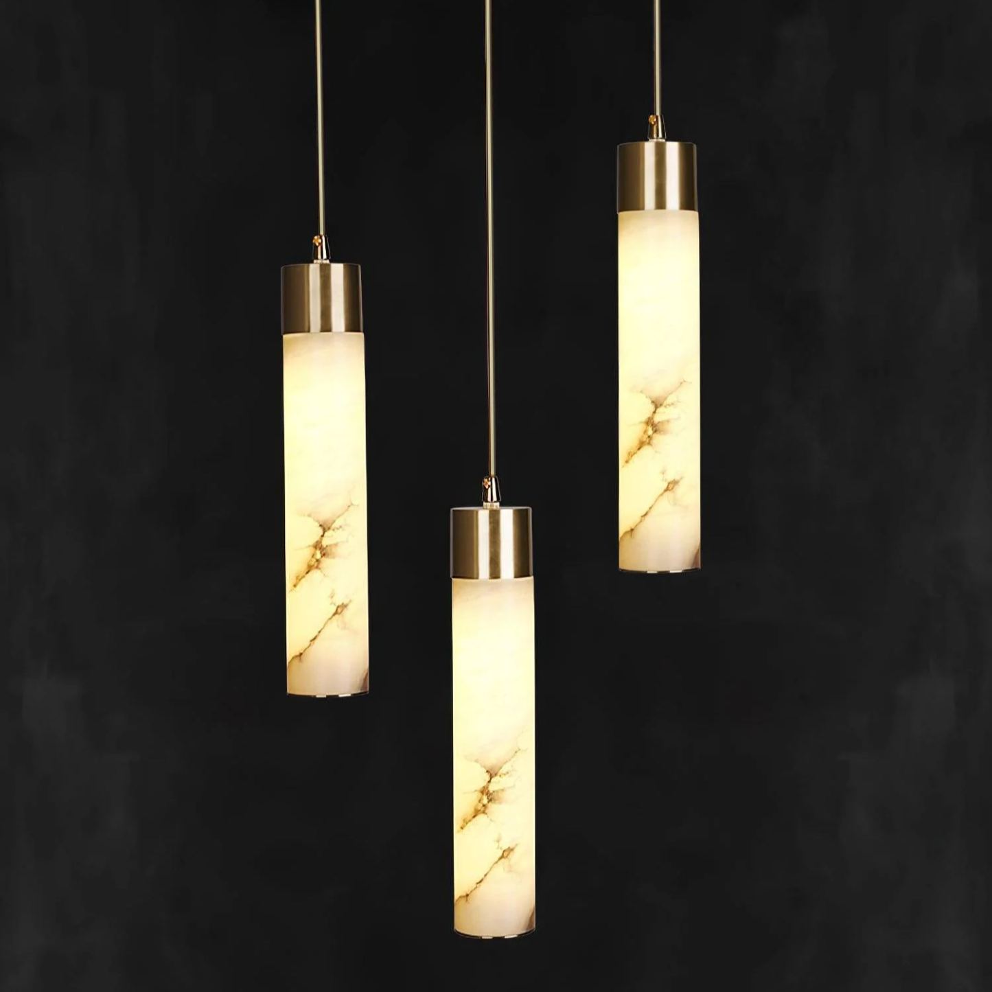 Jade Modern Brass Alabaster Pendant Light Living Room Bedroom Bathroom