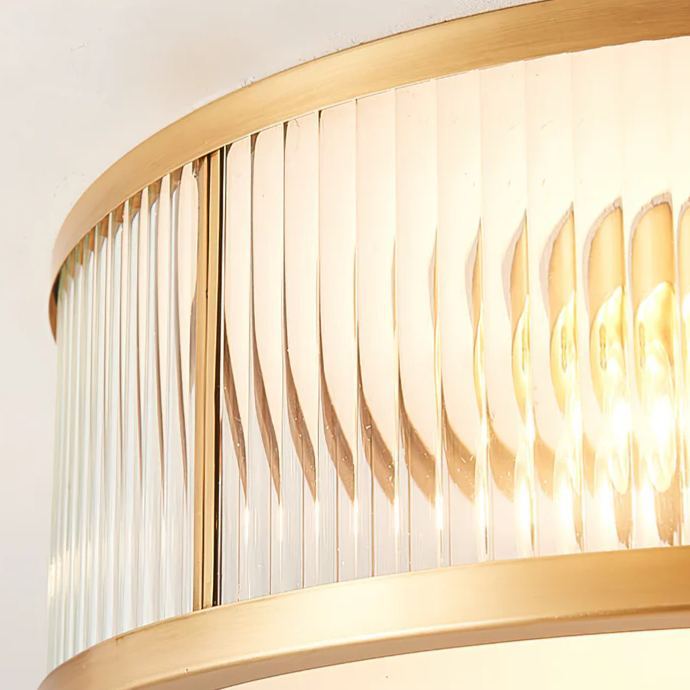 Alessio Modern Round Metal Glass Ceiling Lamp Dining Room Bedroom