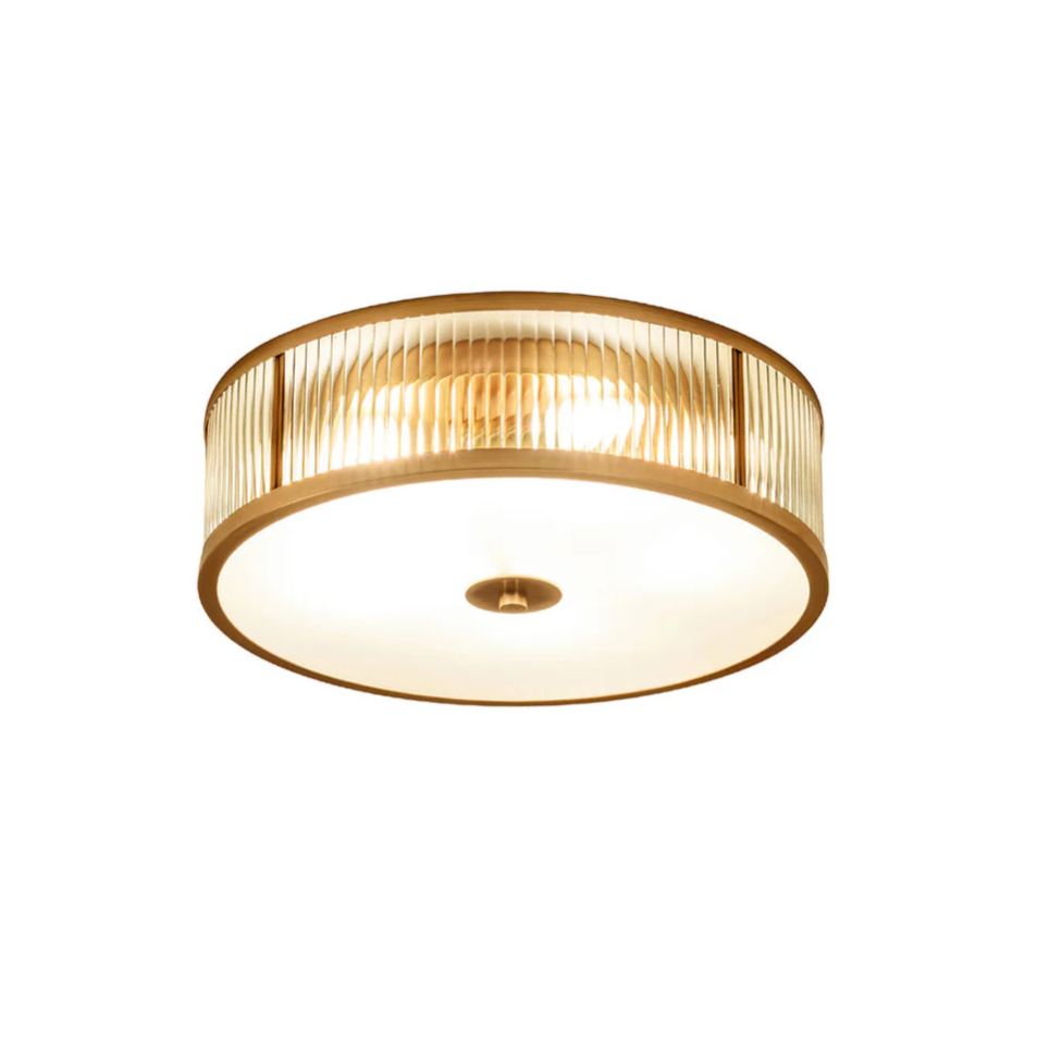 Alessio Modern Round Metal Glass Ceiling Lamp Dining Room Bedroom