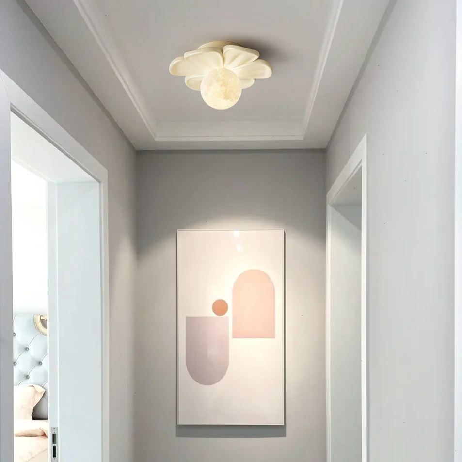 Carins Resin Pink Beige Flower Ceiling Lamp Dining Room Bedroom