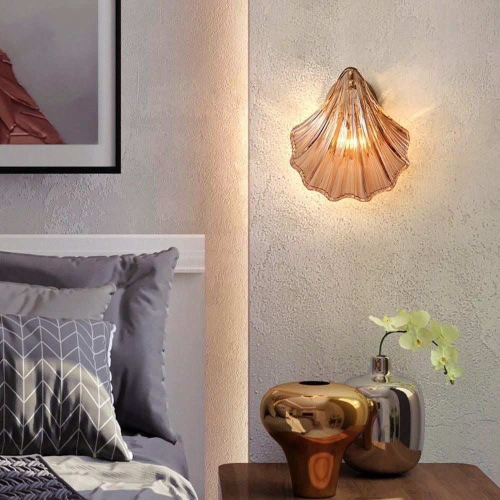 Orr Modern Unusual Shell Glass Wall Light Bedroom Living Room