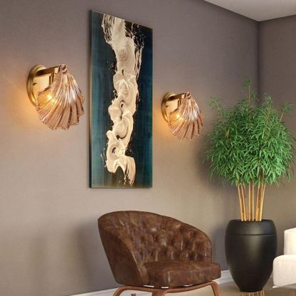 Orr Modern Unusual Shell Glass Wall Light Bedroom Living Room