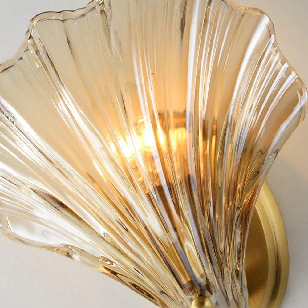 Orr Modern Unusual Shell Glass Wall Light Bedroom Living Room