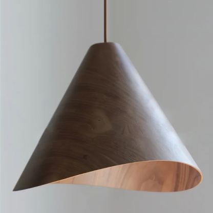 Muto Modern Conica Wood Pendant Light Dining Room Kitchen Island