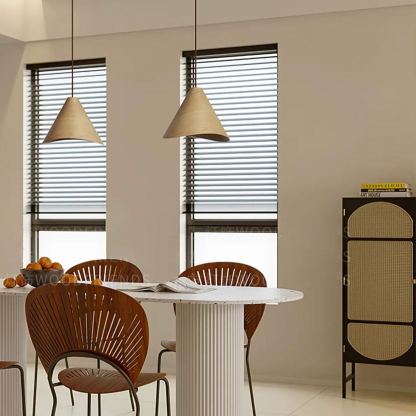 Muto Modern Conica Wood Pendant Light Dining Room Kitchen Island