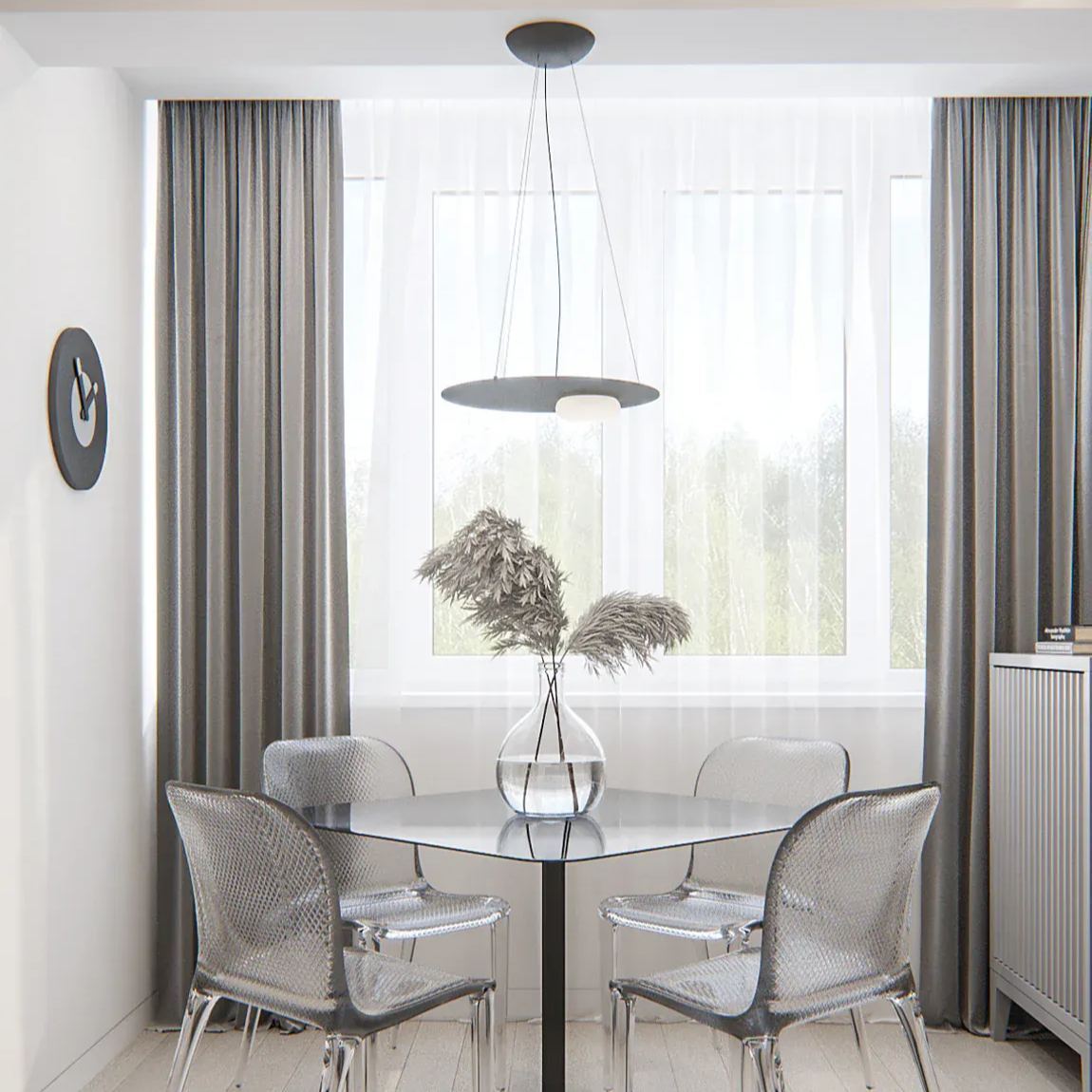 Hailie Modern Round Metal Acrylic Pendant Light Bedroom Dining Room