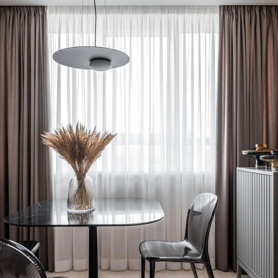 Hailie Modern Round Metal Acrylic Pendant Light Bedroom Dining Room