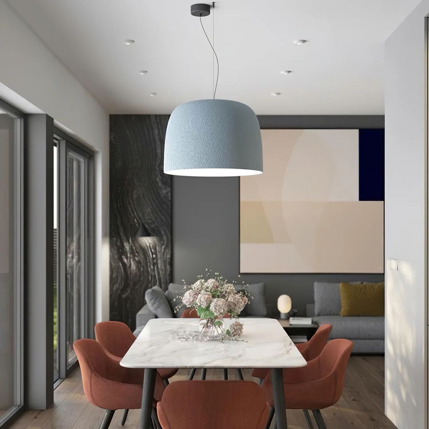 Carins Modern Round Metal Pendant Light Shades Living Study Room