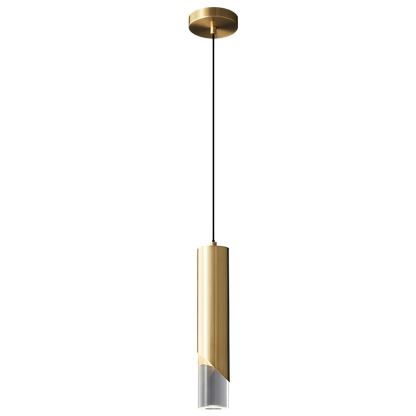 Meza Modern Cylinder Metal Acrylic Pendant Light Bedroom Dining Room