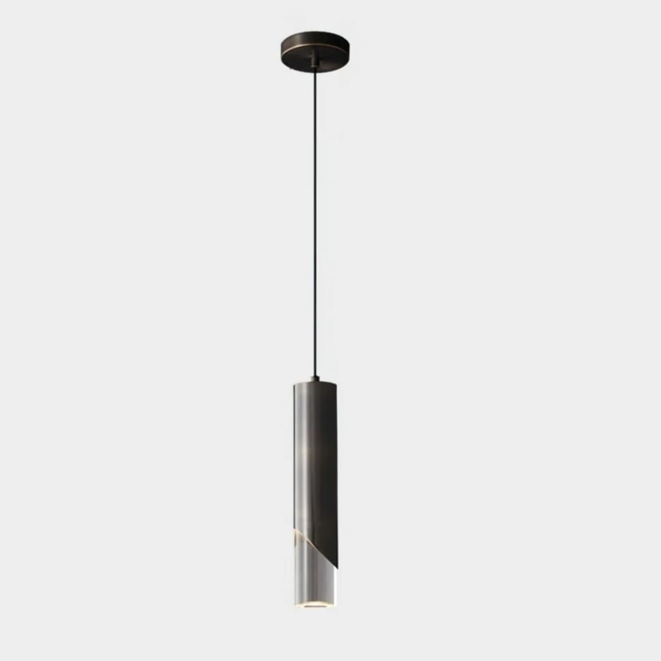 Meza Modern Cylinder Metal Acrylic Pendant Light Bedroom Dining Room