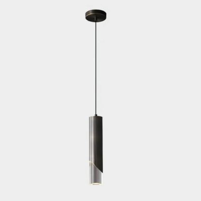 Meza Modern Cylinder Metal Acrylic Pendant Light Bedroom Dining Room