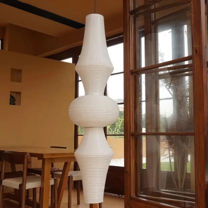 Renée Geometric Style Metal Paper Pendant Light Bedroom Living Room