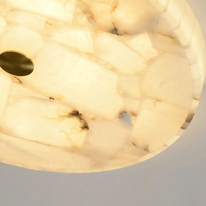 Jade Modern Minimalism LED Round Ceiling Lamp Metal  Alabaster Bedroom  Dining Room