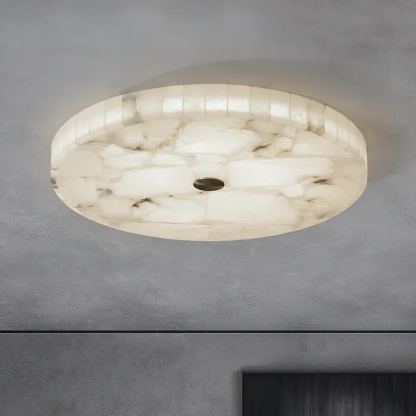 Jade Modern Minimalism LED Round Ceiling Lamp Metal  Alabaster Bedroom  Dining Room