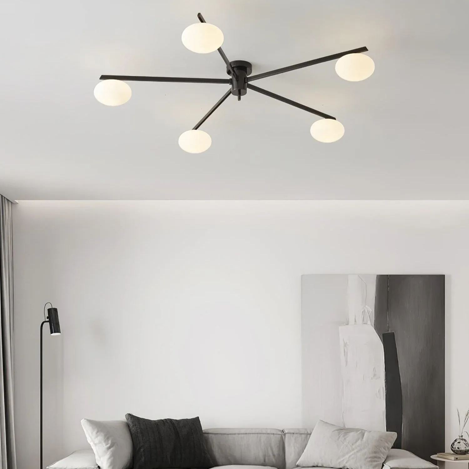 Valentina Minimalism Metal Glass Ceiling Lamp Bedroom Living Room
