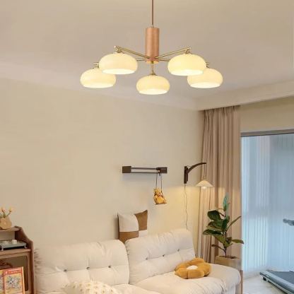 Valentina Modern Metal Glass Elliptical Pendant Light Shades Living Dining Room
