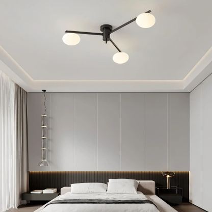 Valentina Minimalism Metal Glass Ceiling Lamp Bedroom Living Room