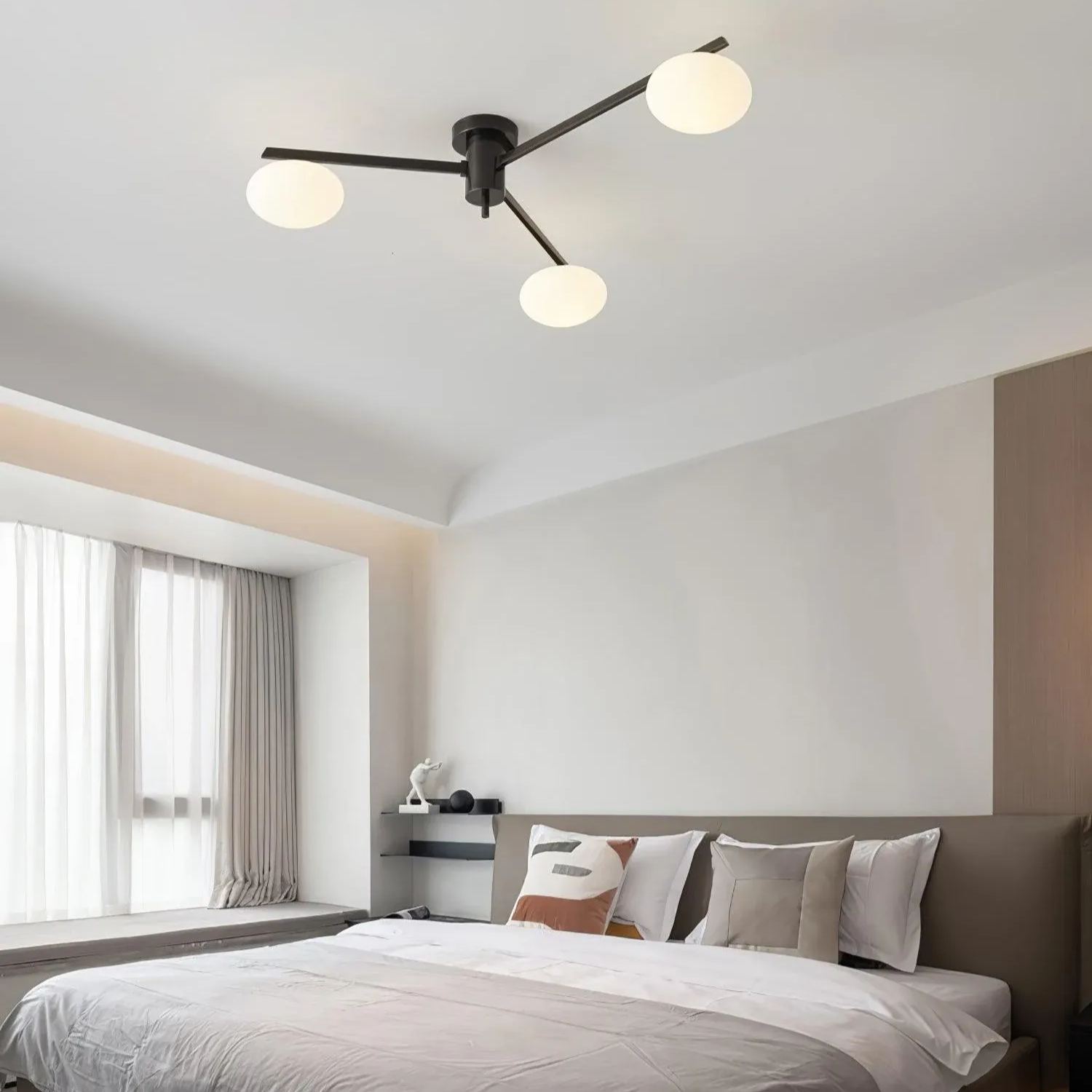 Valentina Minimalism Metal Glass Ceiling Lamp Bedroom Living Room